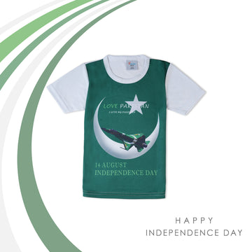 Valuable Boys Half Sleeves Azadi T-Shirt - Green