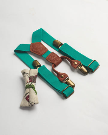 SEA GREEN SUSPENDER SET