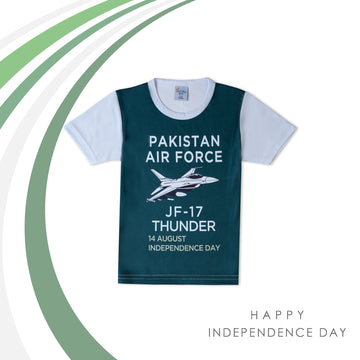 Valuable Boys Half Sleeves Azadi T-Shirt - Dark Green