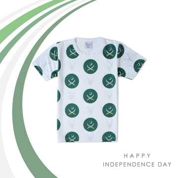 Valuable Boys Half Sleeves Azadi T-Shirt - White