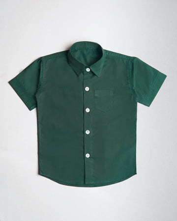 GREEN FORMAL SHIRT HALF SLEEVES