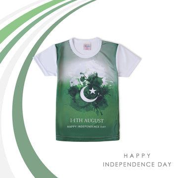 Girl’s T-Shirt – Simple Half Sleeve Tee for Everyday Comfort - Green & White