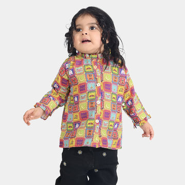 Infant Girls Poly Net Casual Top Ticket -Multi