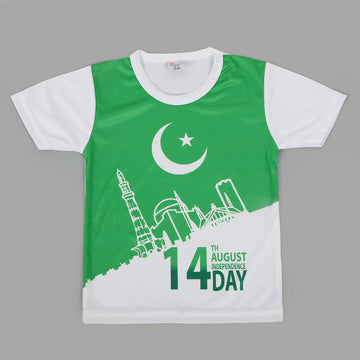 Boys Half Sleeves Azadi T-Shirt - Green