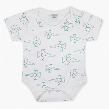 Newborn Boy Independence Romper - White