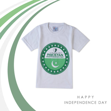 Valuable Boys Half Sleeves Azadi T-Shirt - White
