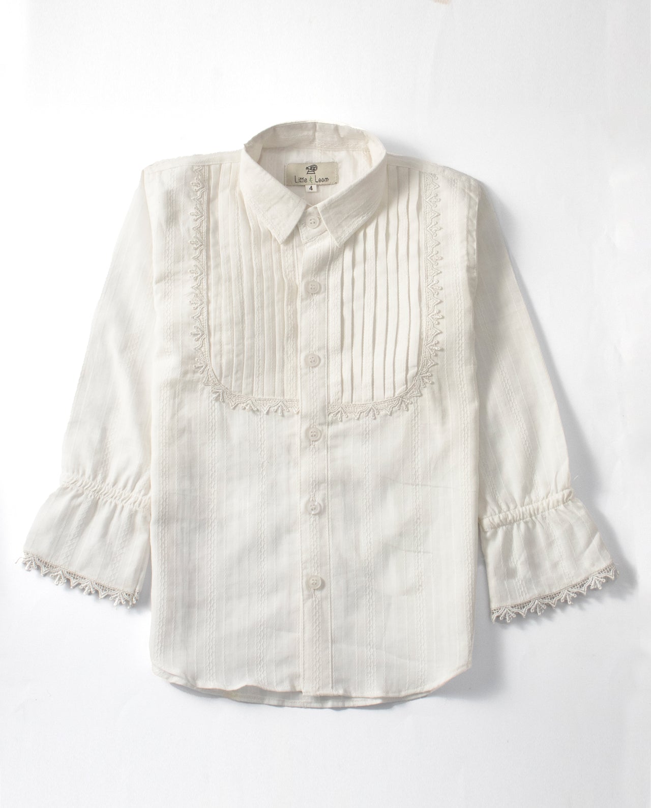 White Full-Sleeve Casual Shirt