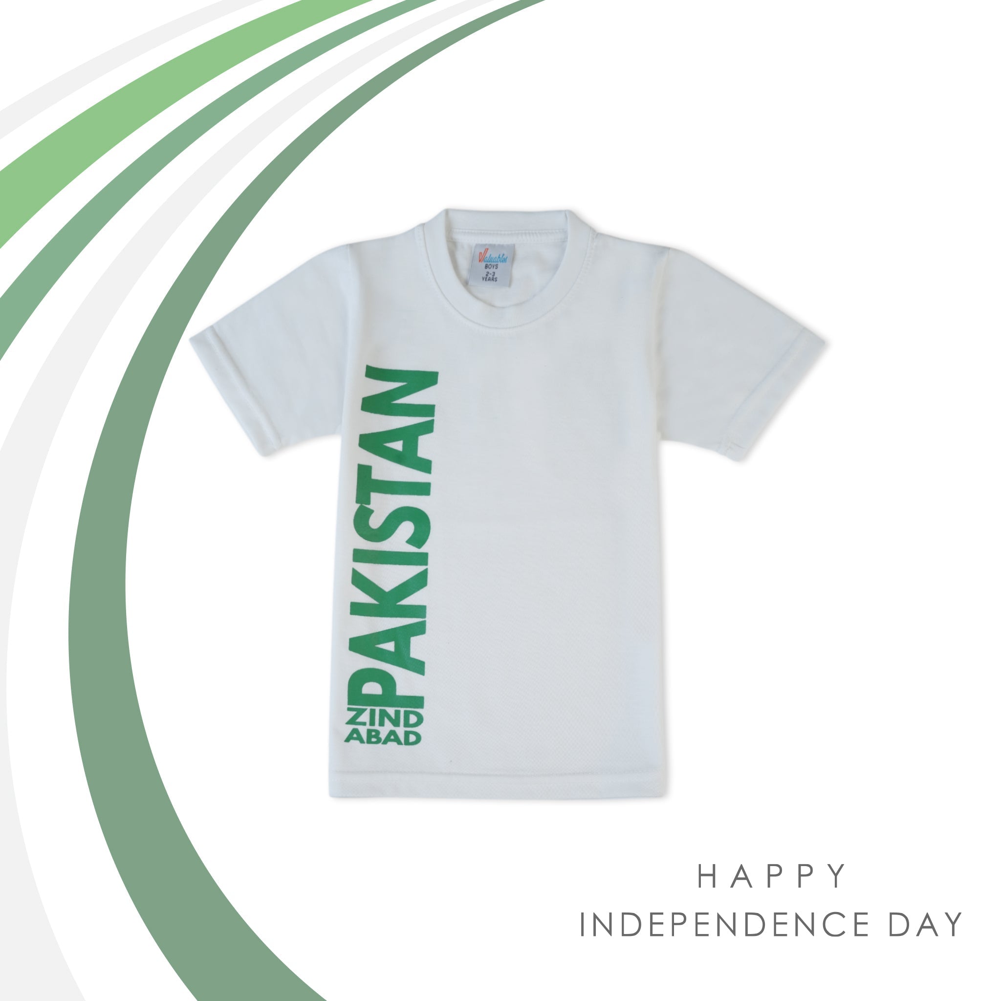 Valuable Boys Half Sleeves Azadi T-Shirt - White