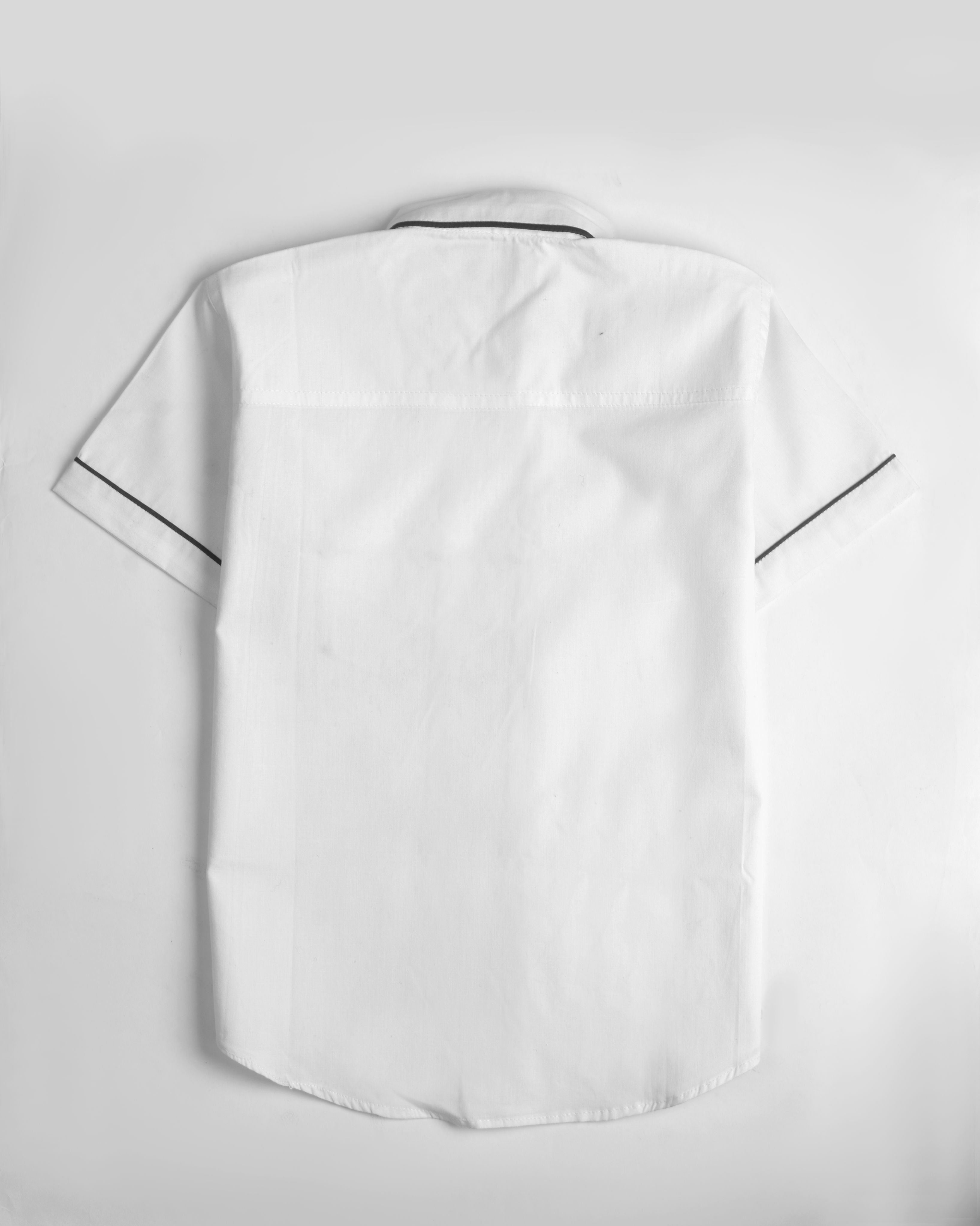 White Shirt With Green Detailings