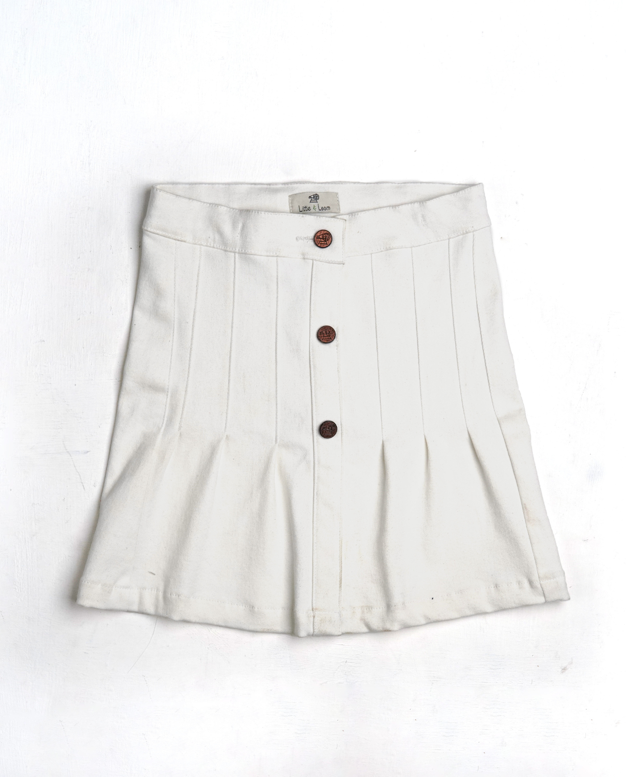 WHITE DENIM SKIRT