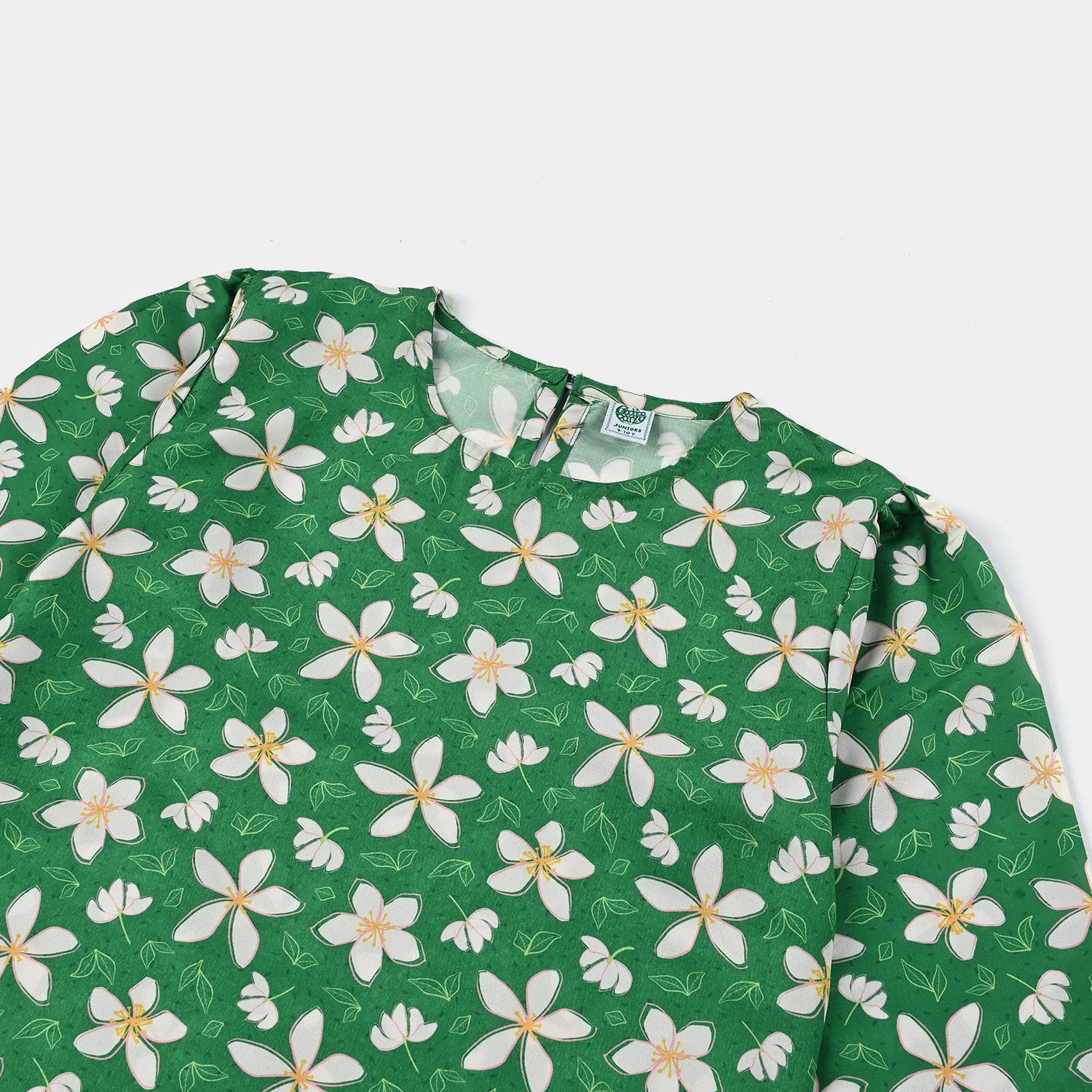 Girls Poly Net Printed 2Pcs Suit Desi Jasmine Ind-GREEN