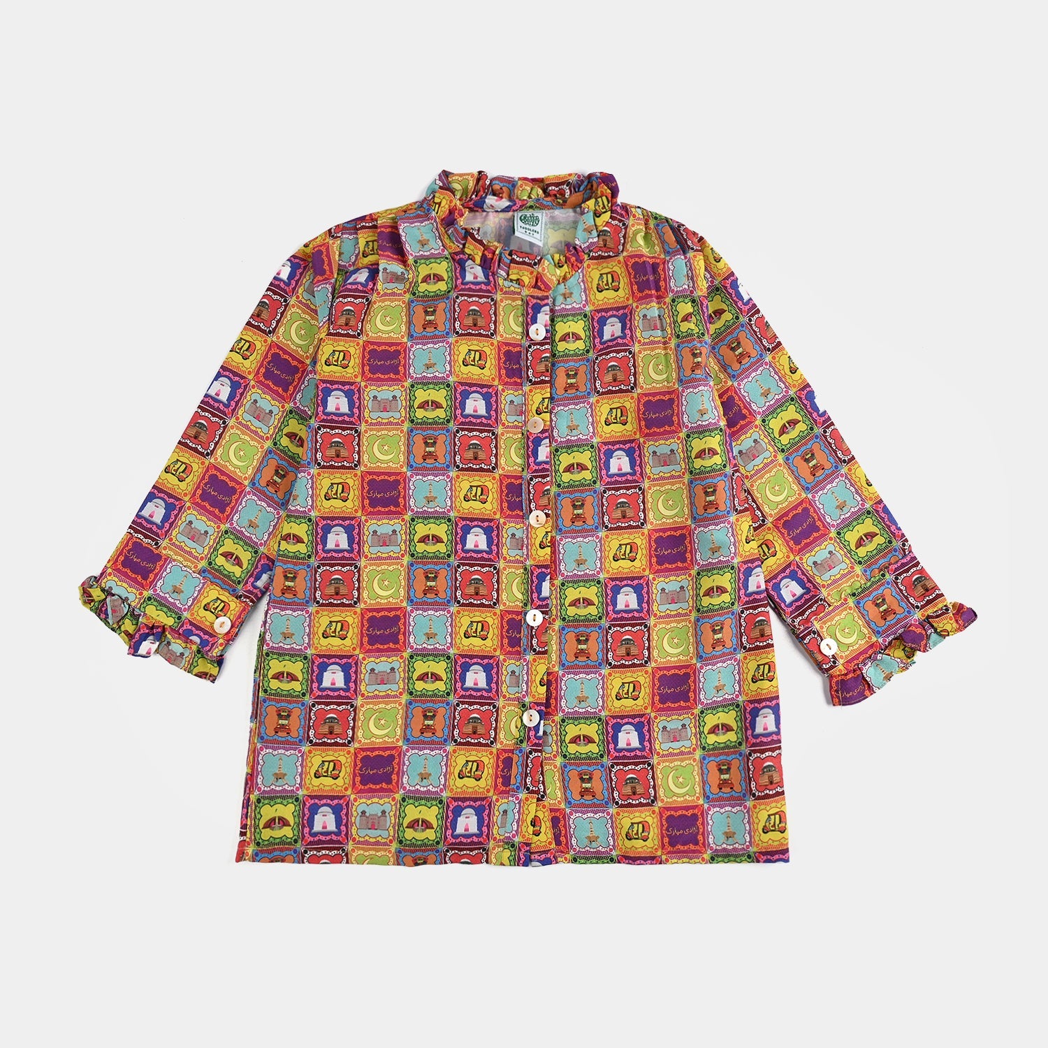 Girls Poly Net Casual Top Ticket Ind-Multi