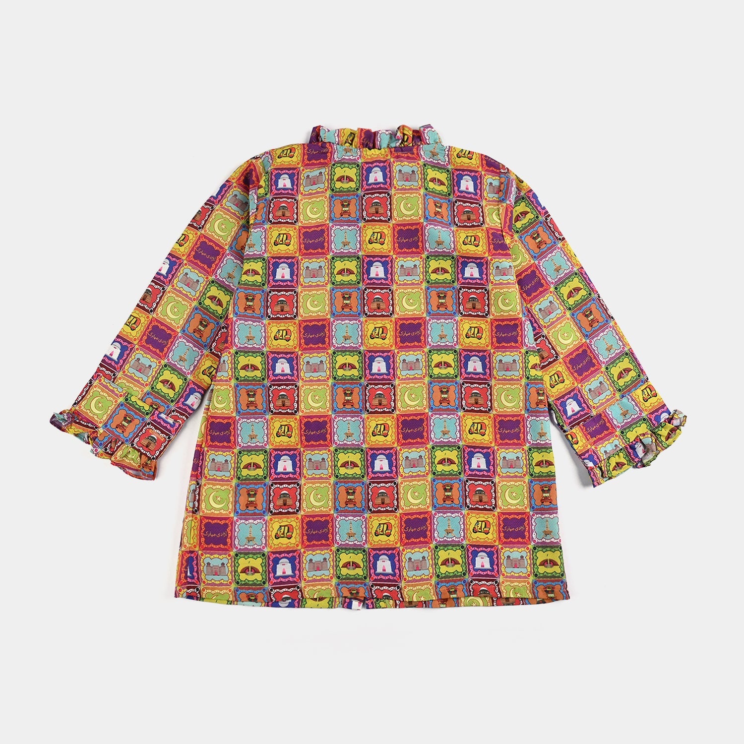 Girls Poly Net Casual Top Ticket Ind-Multi