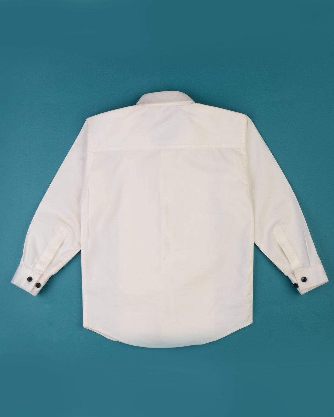 White Tuxedo Shirt with Black Buttons