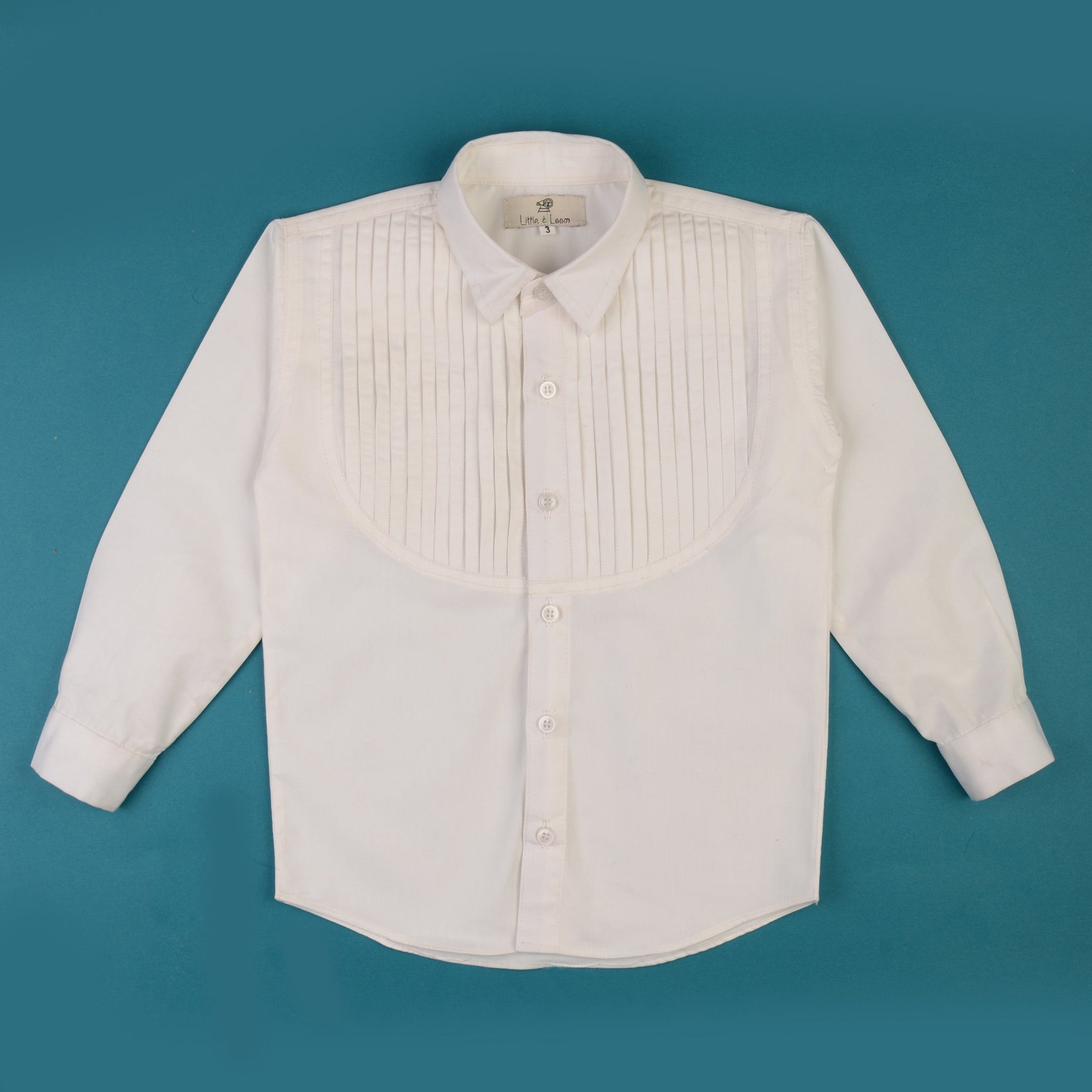 White Pleated Yolk Shirt