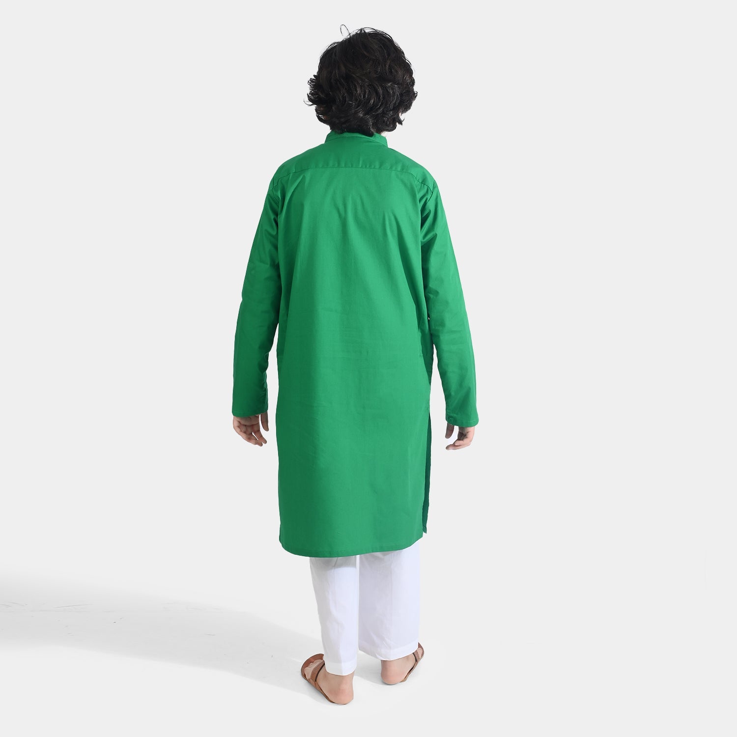 Boys Cotton Poplin Kurta (Basic Funk)-GREEN