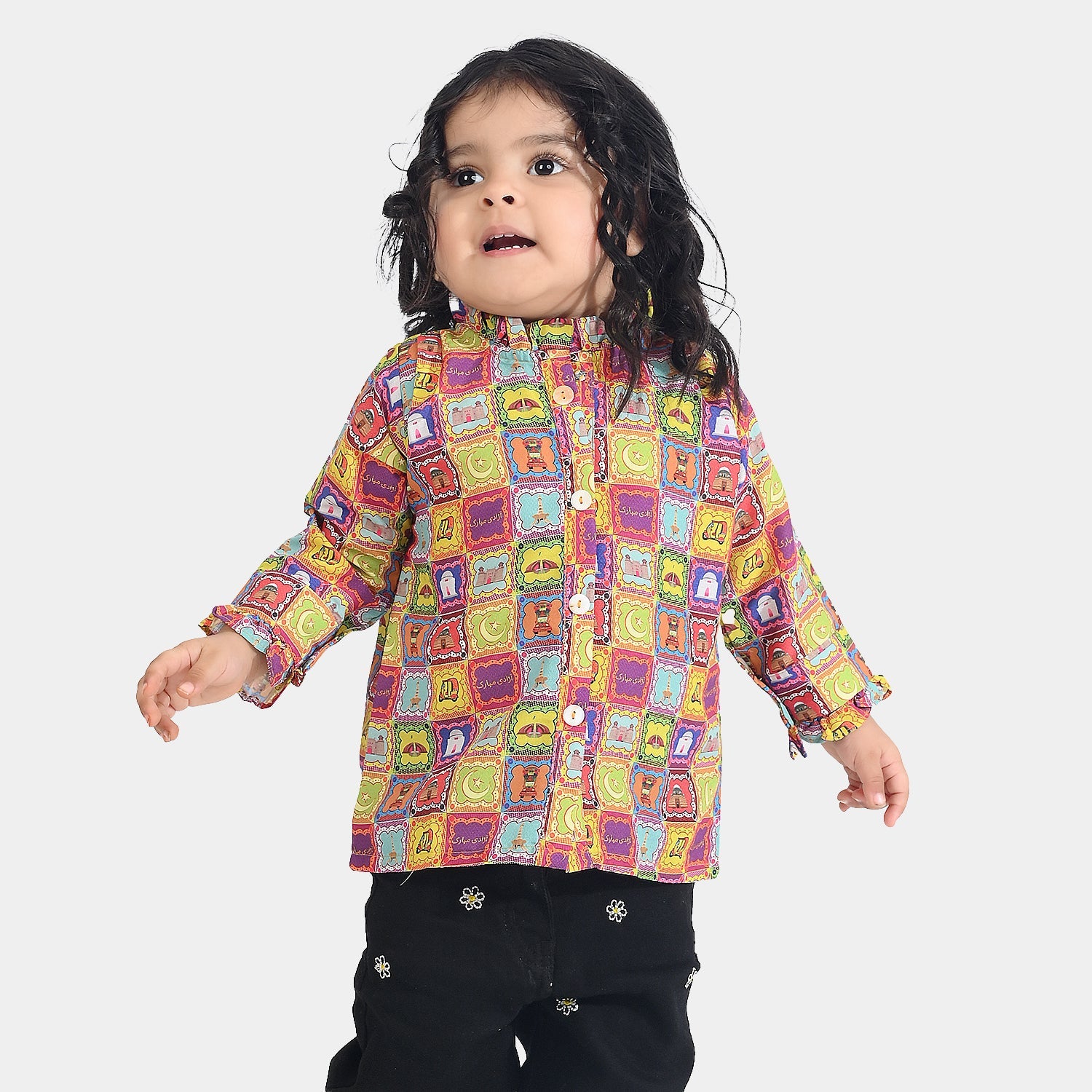 Infant Girls Poly Net Casual Top Ticket -Multi