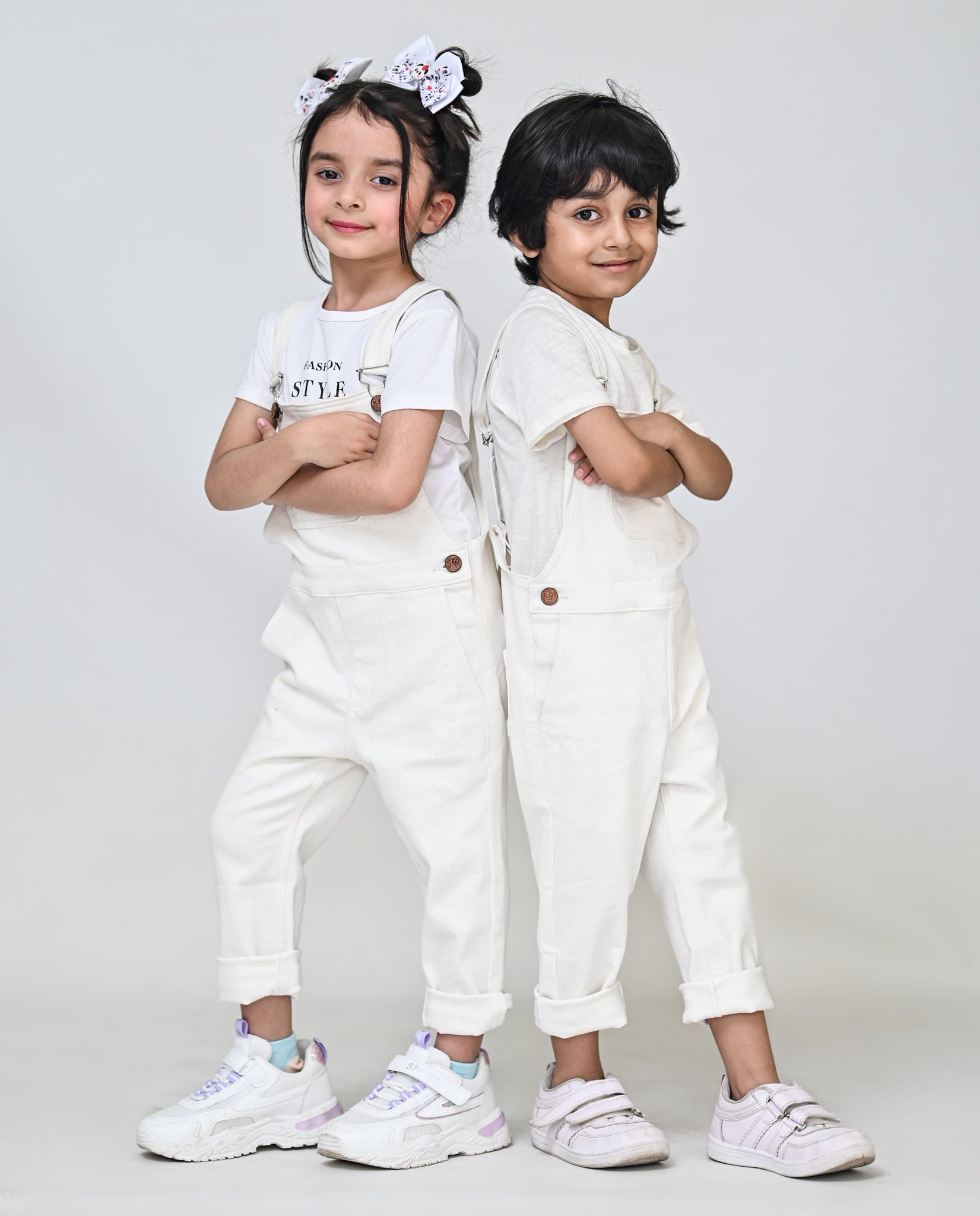 White denim dungaree