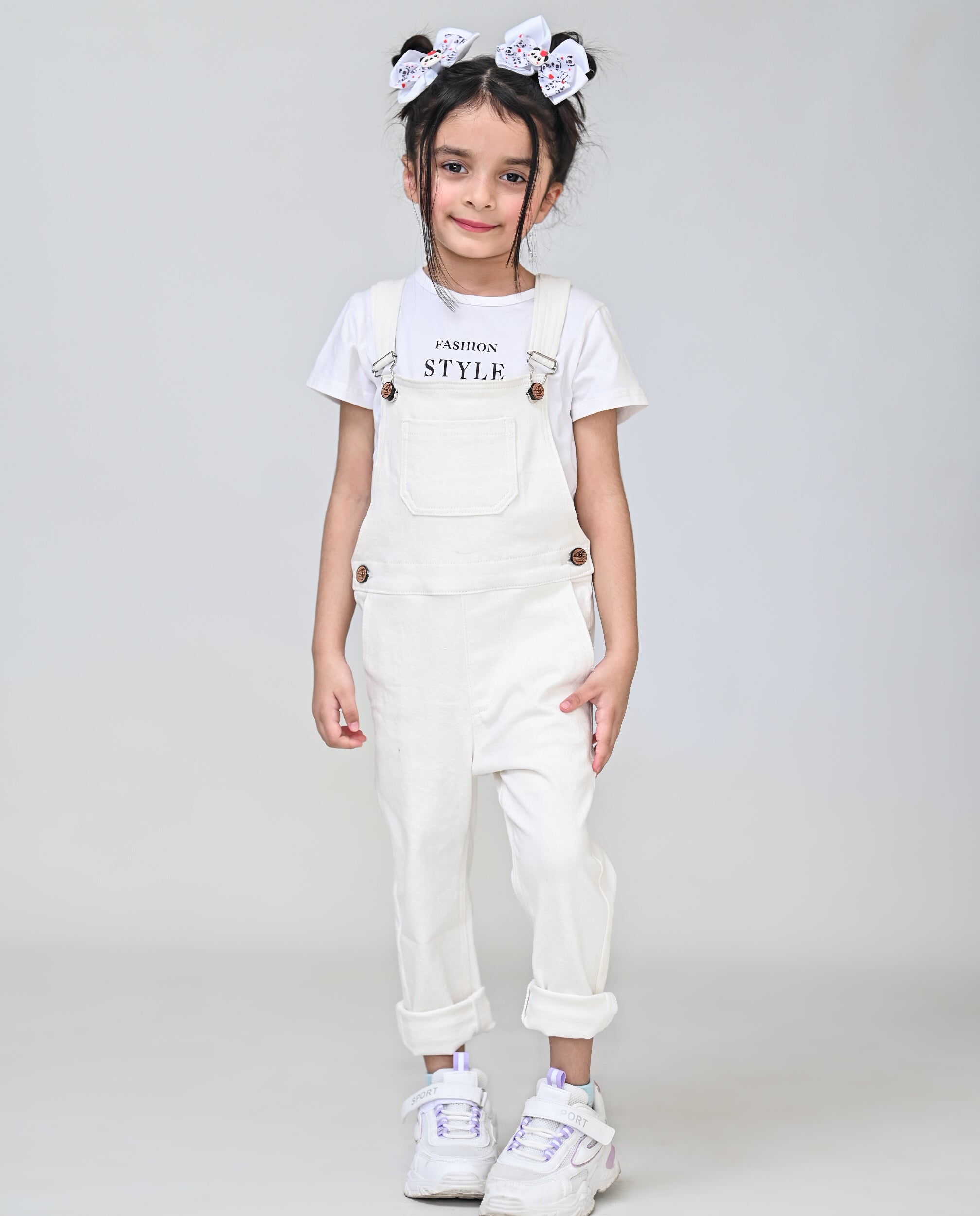 White denim dungaree