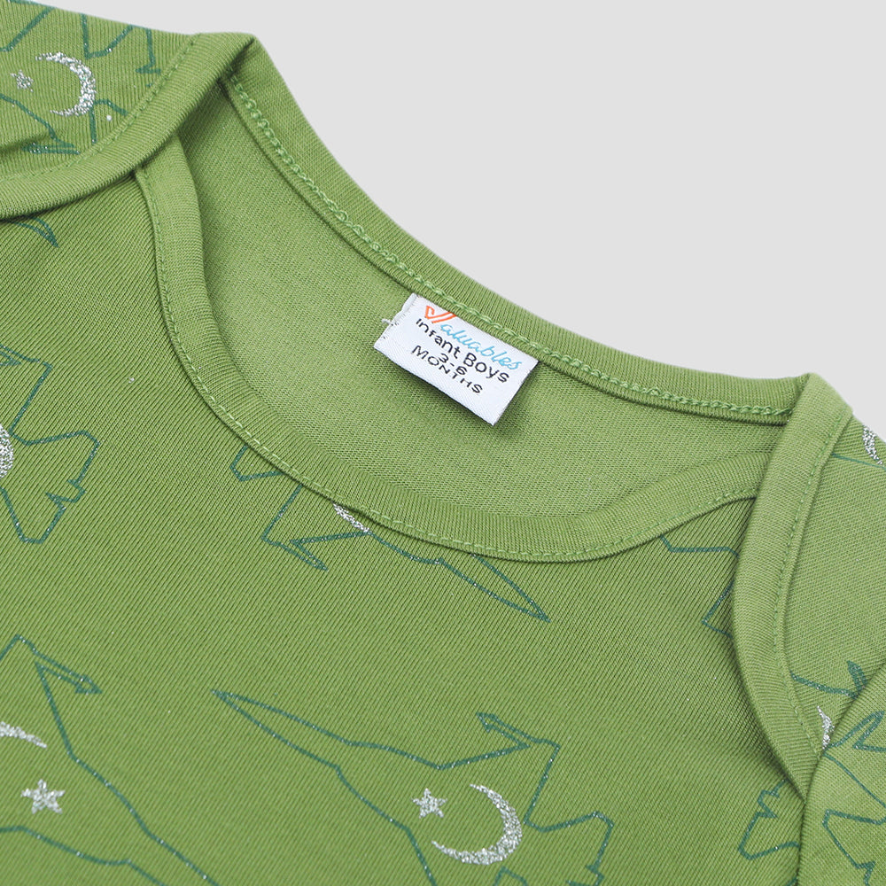 Newborn Boy Independence Romper - Green