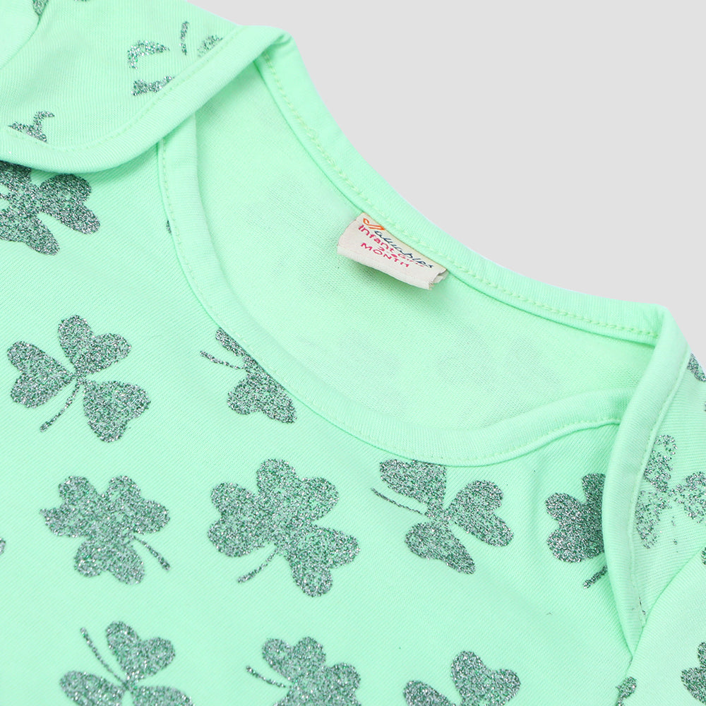 Newborn Girls Independence Romper - Green