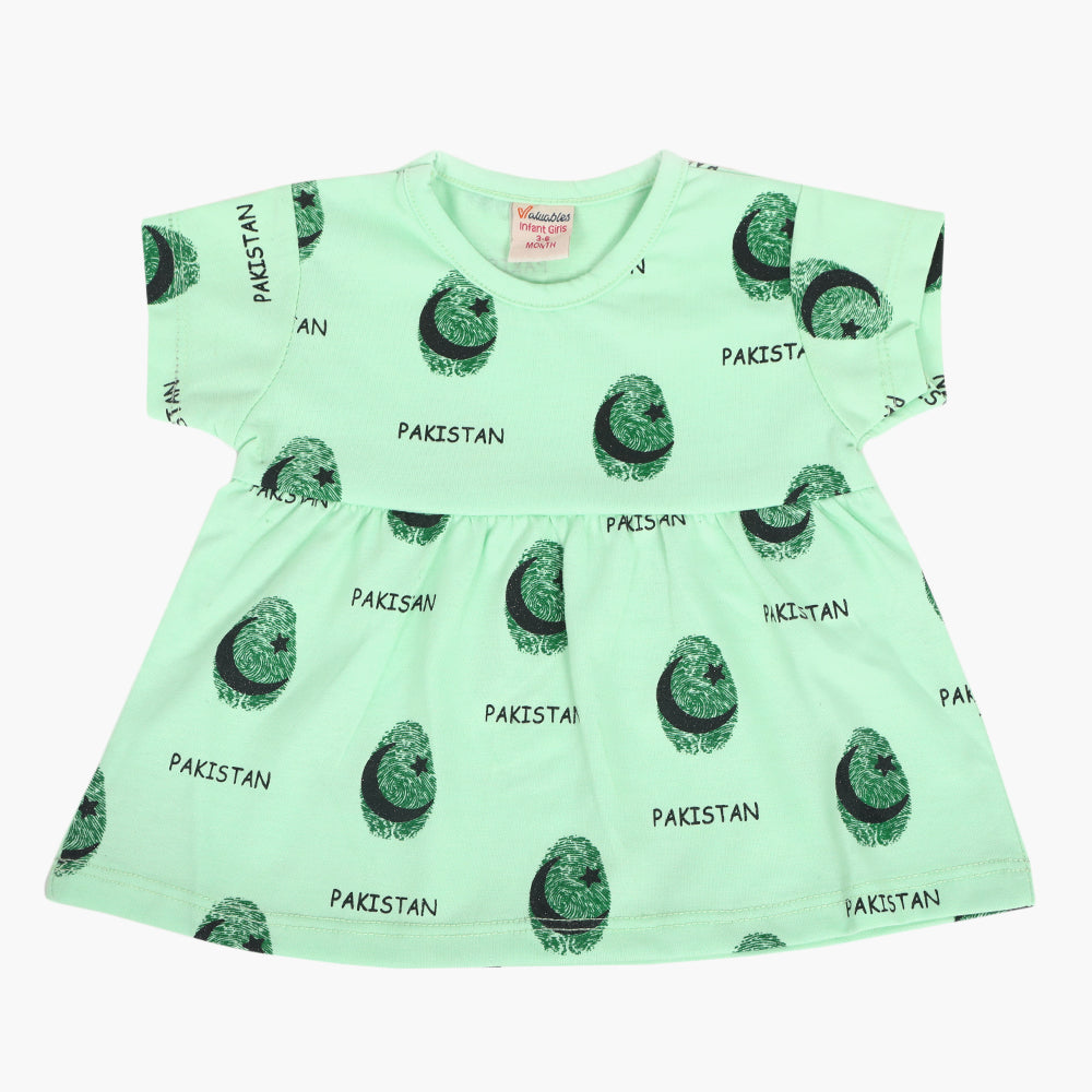 Newborn Girls Independence Frock - Green