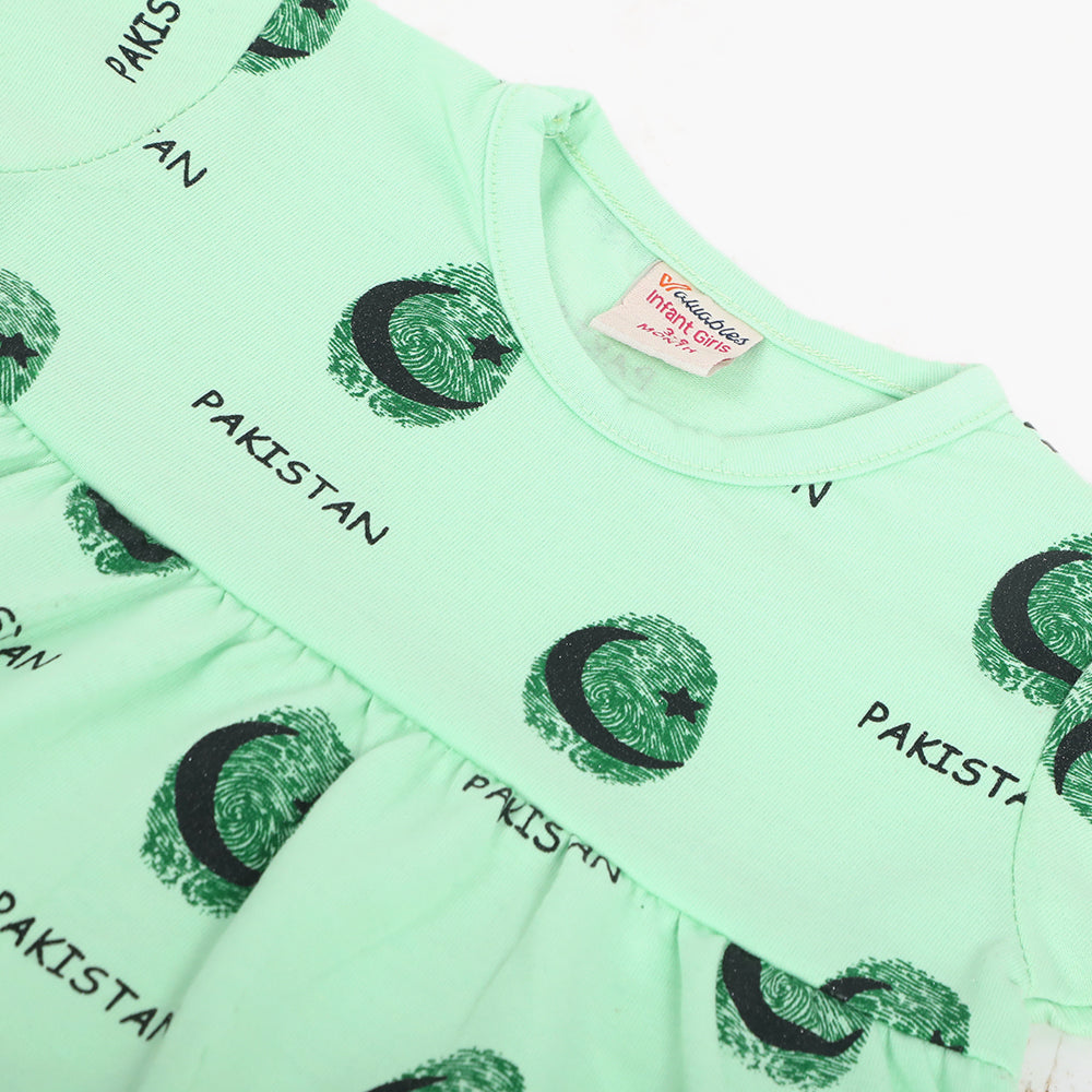 Newborn Girls Independence Frock - Green