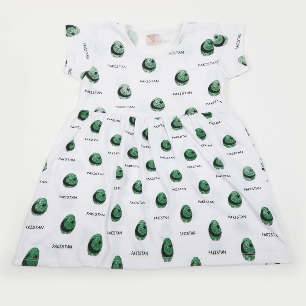Newborn Girls Independence Frock - White