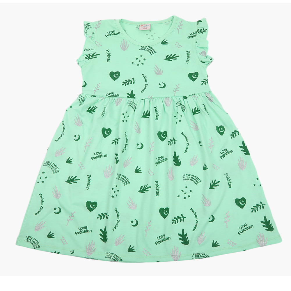 Newborn Girls Independence Frock - Green