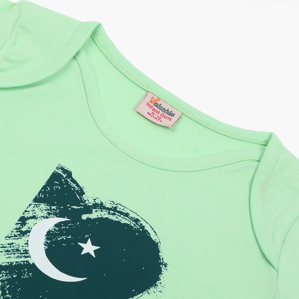 Newborn Girls Independence Romper - Green