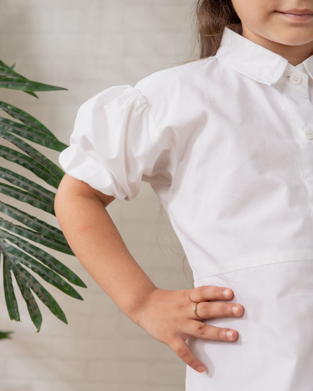 Girl's Front Button Shirt Dress