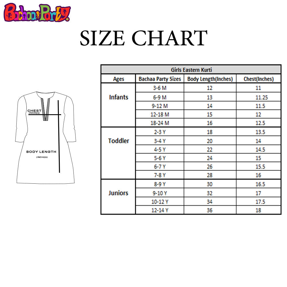 Girls Cotton Poplin IND Kurti Chand Sitara-Green