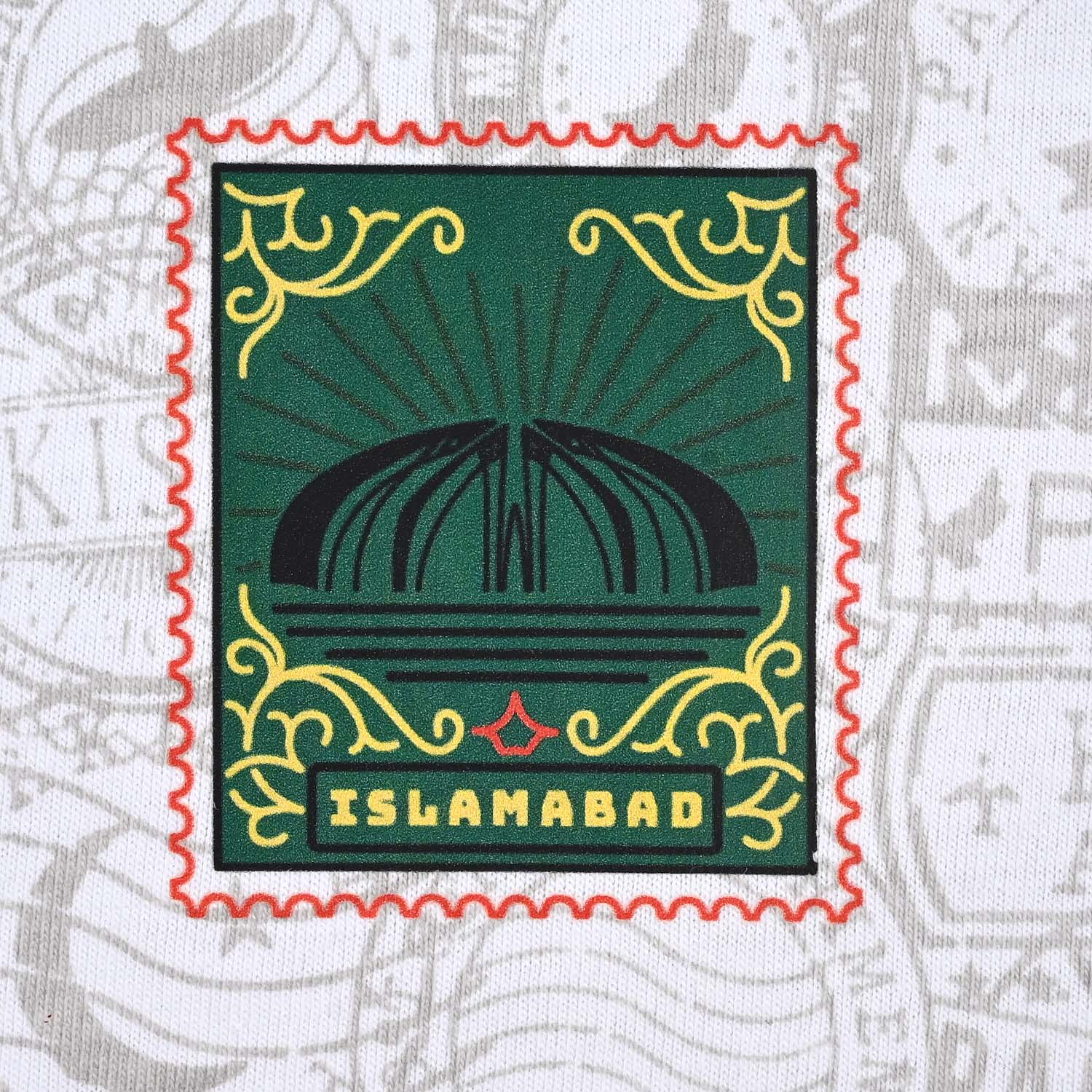 Boys Poly Cotton Jersey T-Shirt H/S STAMPS OF PAKISTAN-Snow White