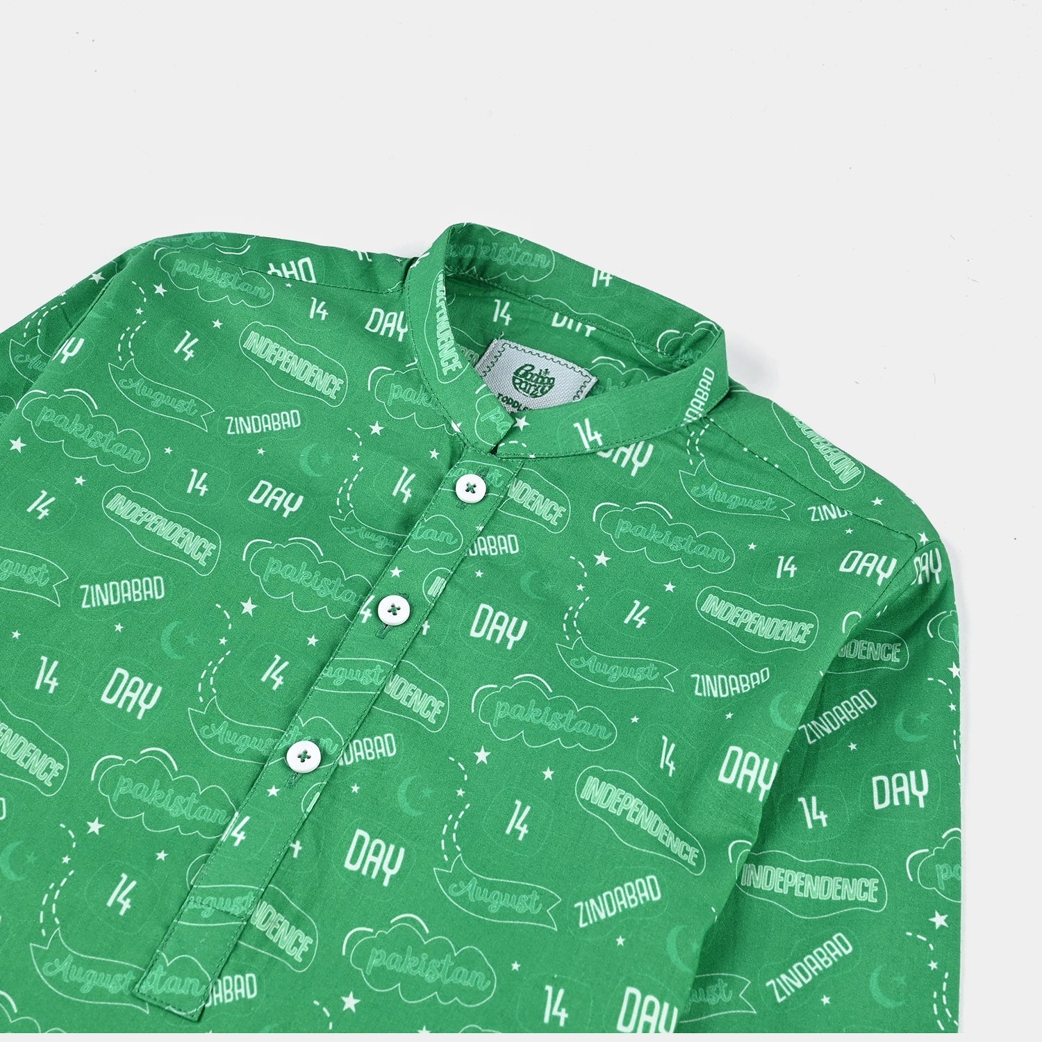 Boys Cotton Poplin Printed Kurta (Sitara)-GREEN