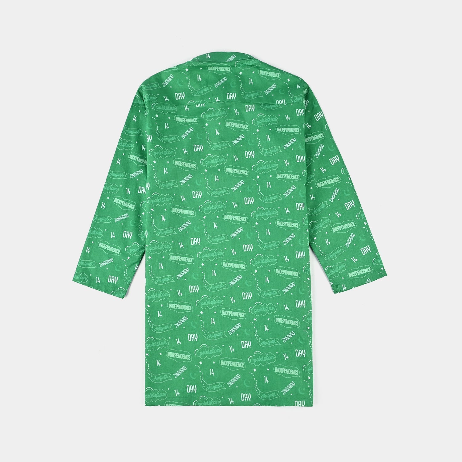 Boys Cotton Poplin Printed Kurta (Sitara)-GREEN